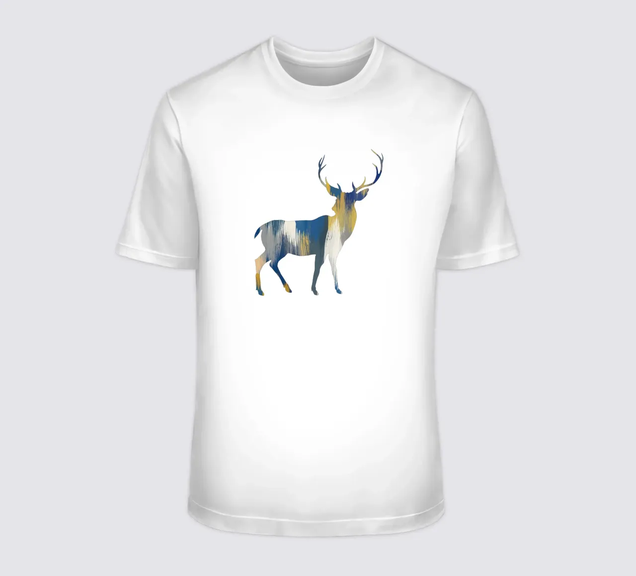 Cerf bleu et jaune t-shirt de Orara Studio