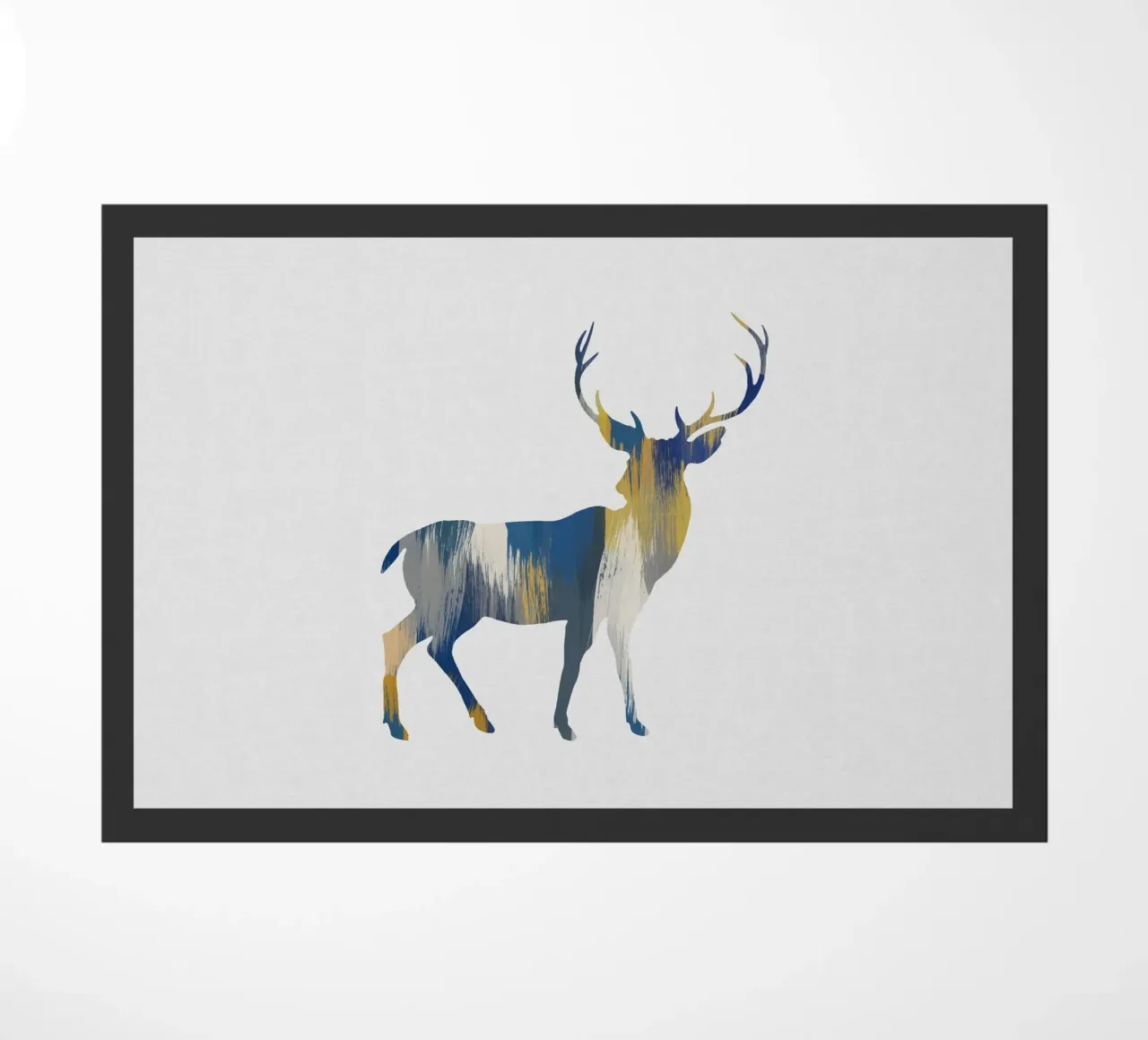 Cerf bleu et jaune paillasson de Orara Studio