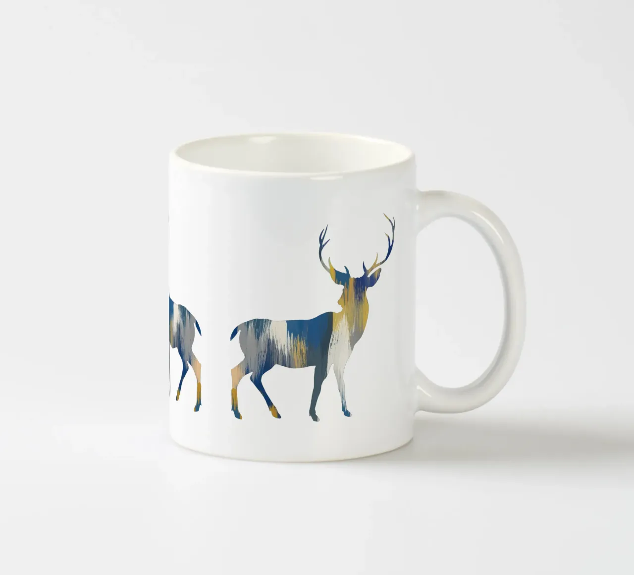 Cerf bleu et jaune mug en céramique de Orara Studio