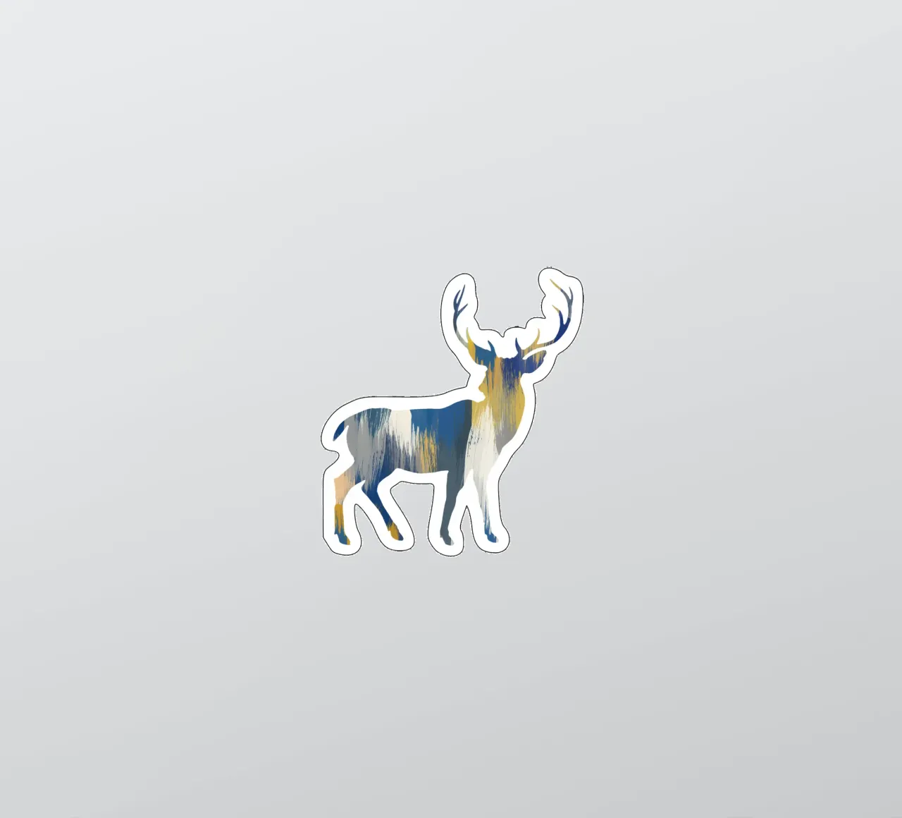 Cerf bleu et jaune autocollant de Orara Studio