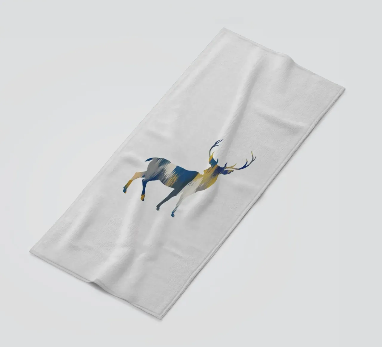 Cervo blu e giallo telo mare da Orara Studio