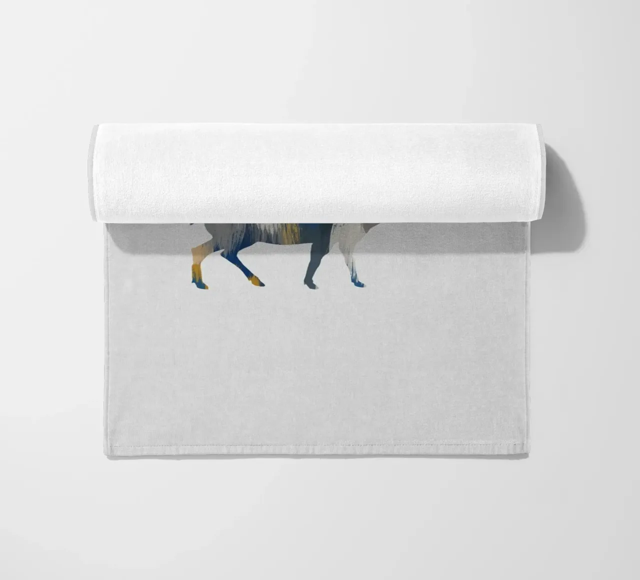 Cervo blu e giallo telo mare da Orara Studio