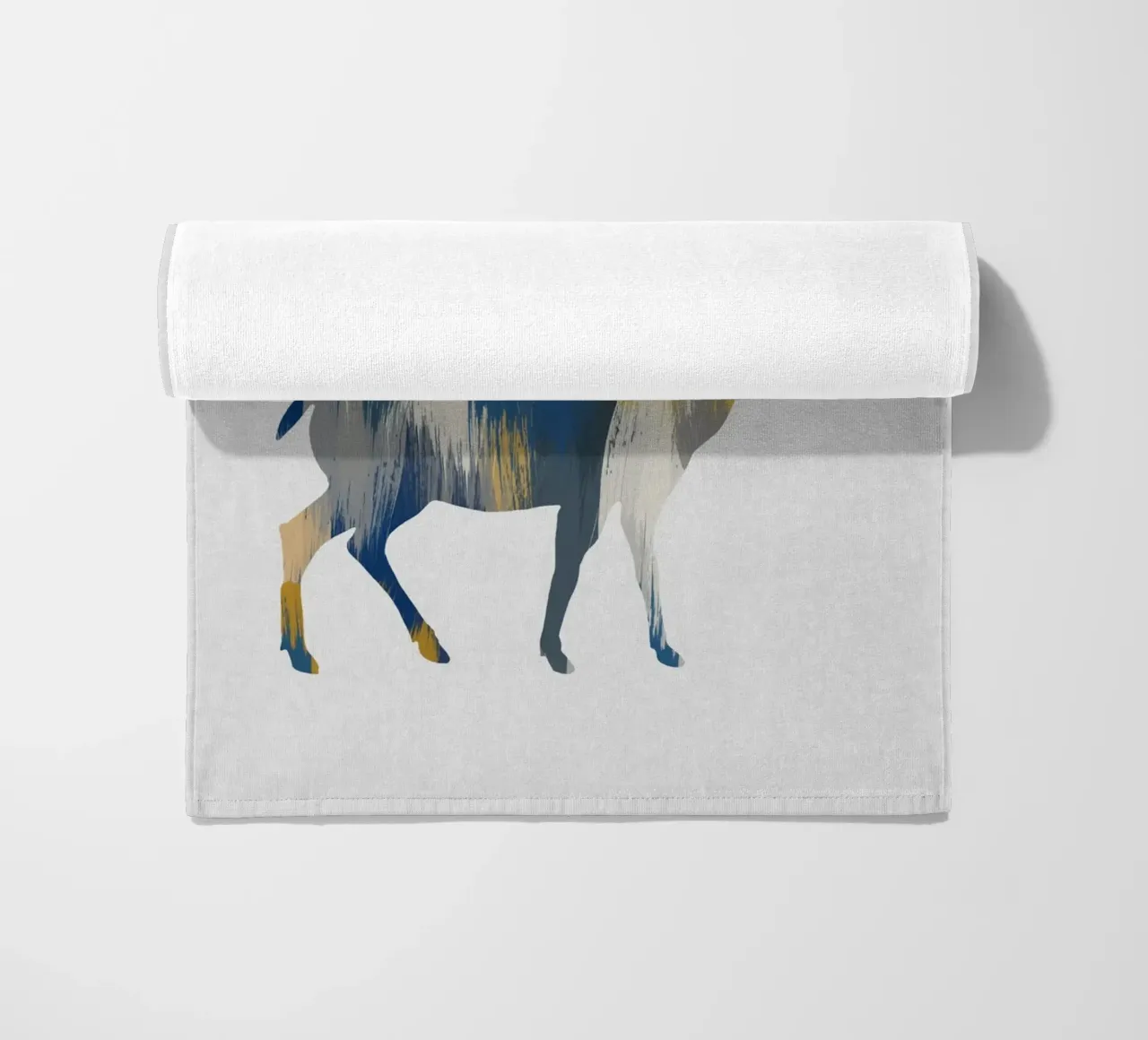 Cervo blu e giallo telo mare da Orara Studio