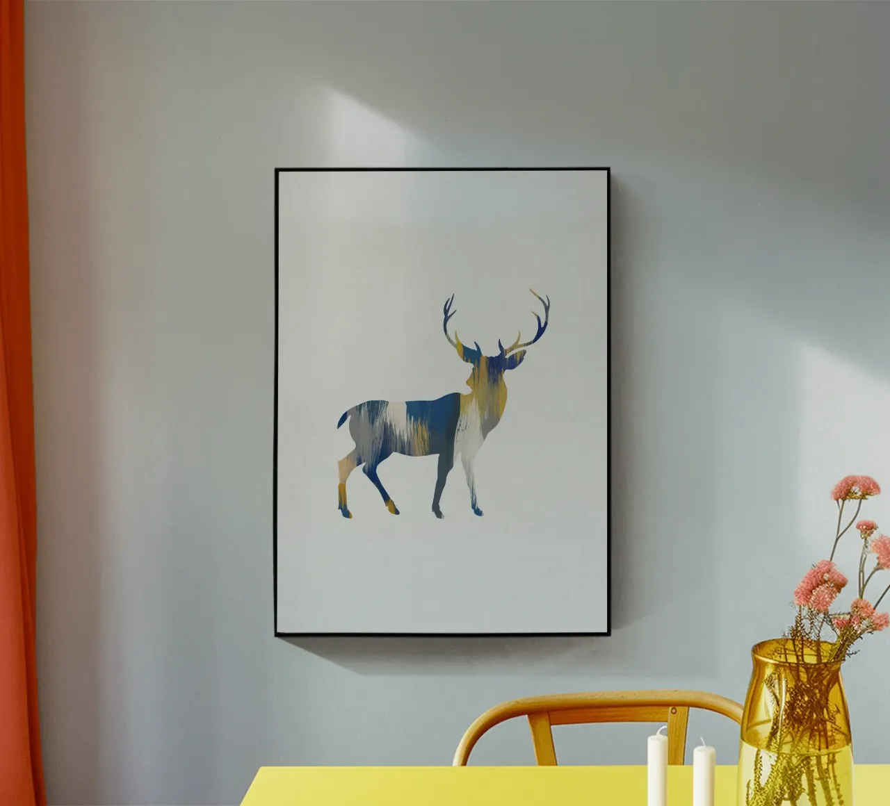 Cervo blu e giallo plexiglass da Orara Studio