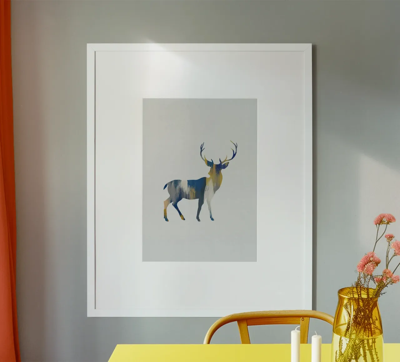 Cervo blu e giallo poster da Orara Studio