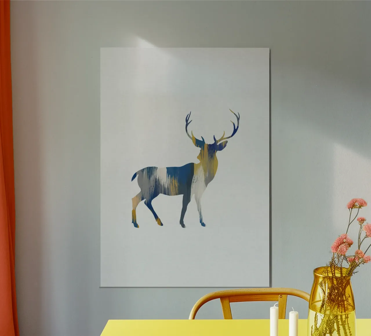 Cervo blu e giallo poster da Orara Studio