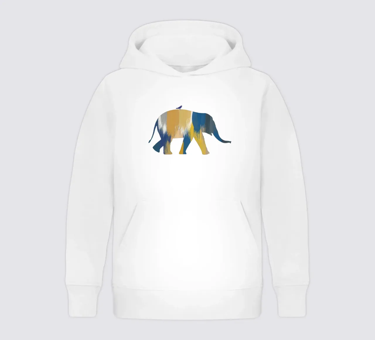 Blue & Yellow Elephant kids hoodie by Orara Studio