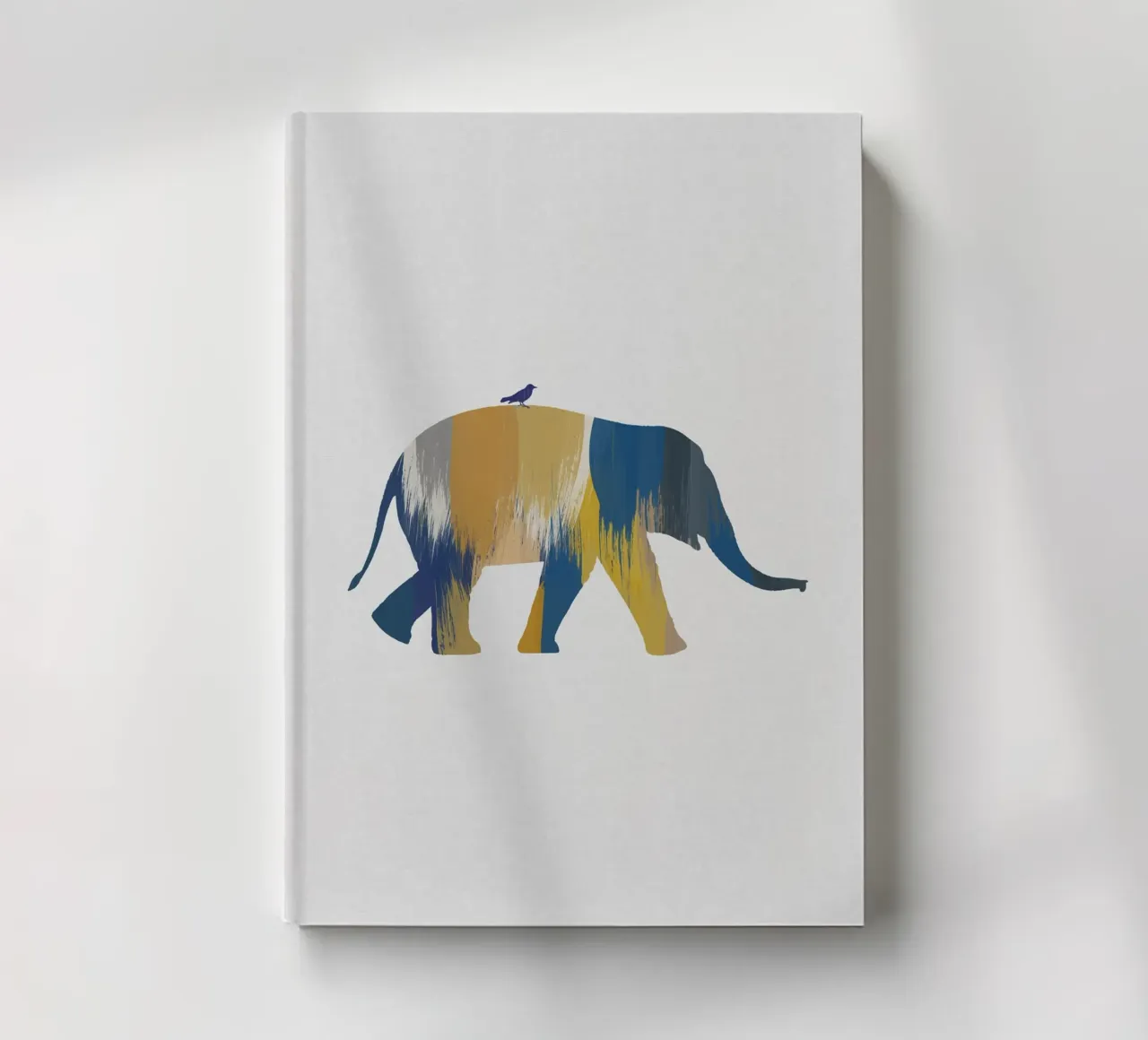 Eléphant bleu et jaune carnet de notes de Orara Studio