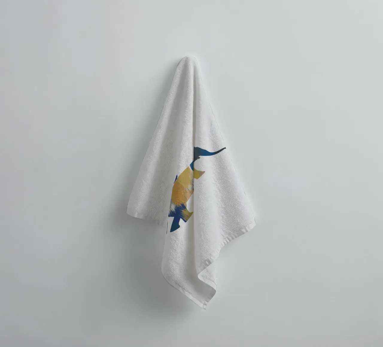 Eléphant bleu et jaune serviette de bain de Orara Studio