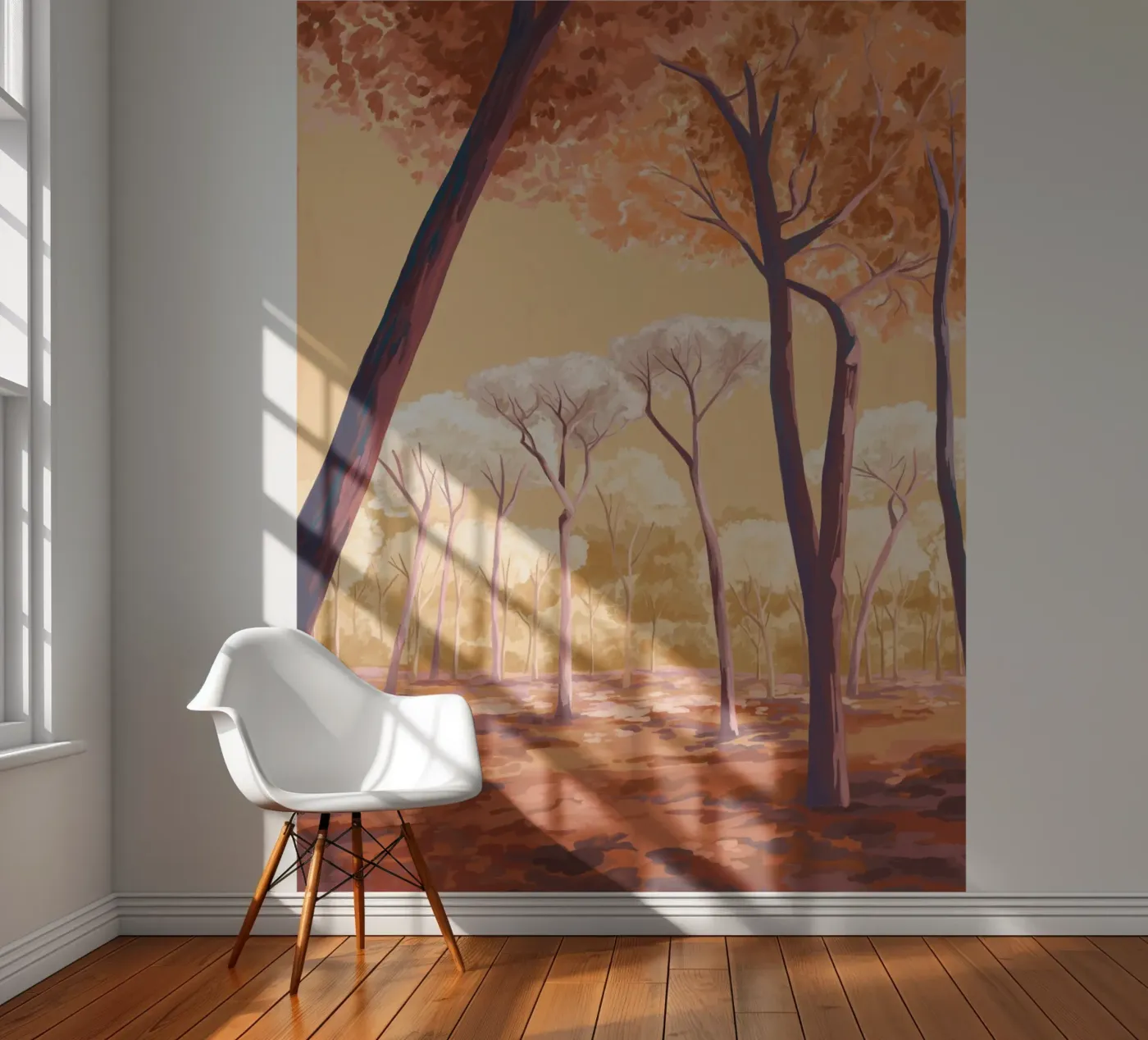 Warm Trees fotobehang van Goed Blauw