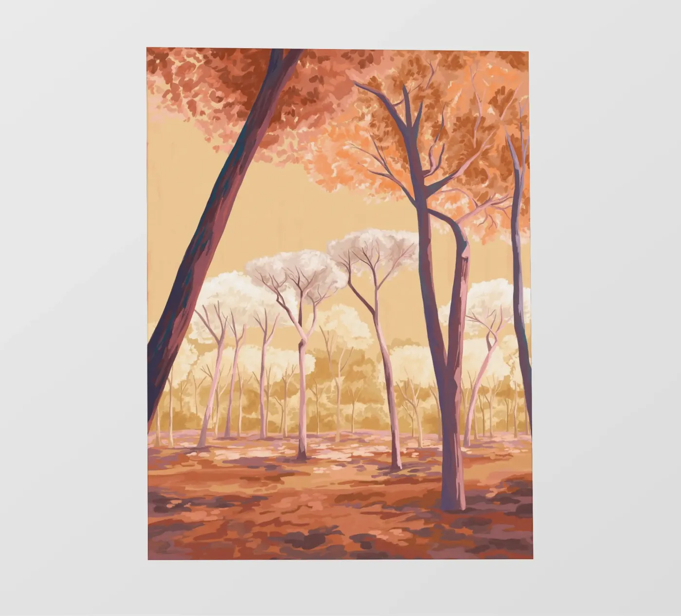 Warm Trees fotobehang van Goed Blauw