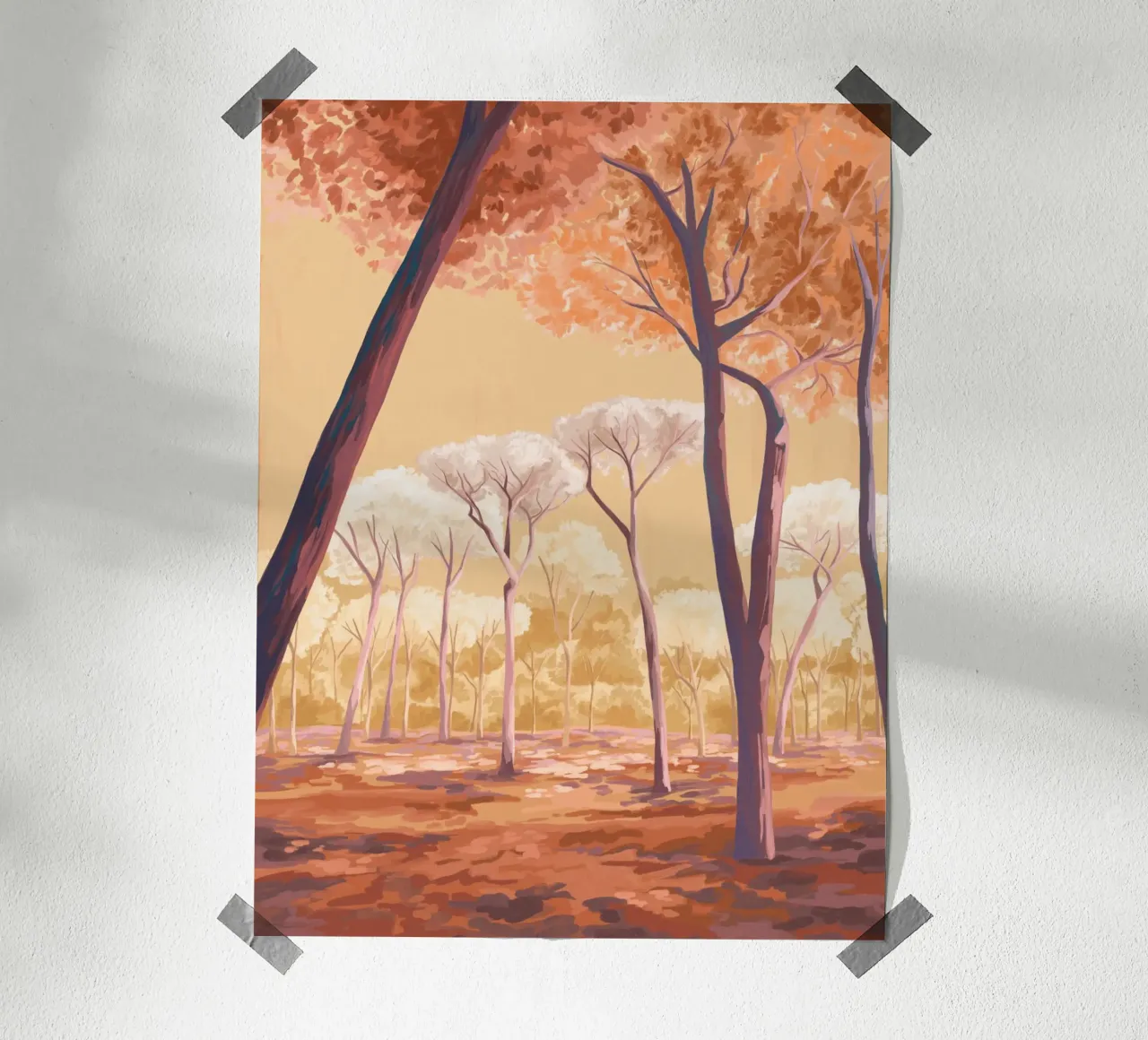 Warm Trees poster van Goed Blauw