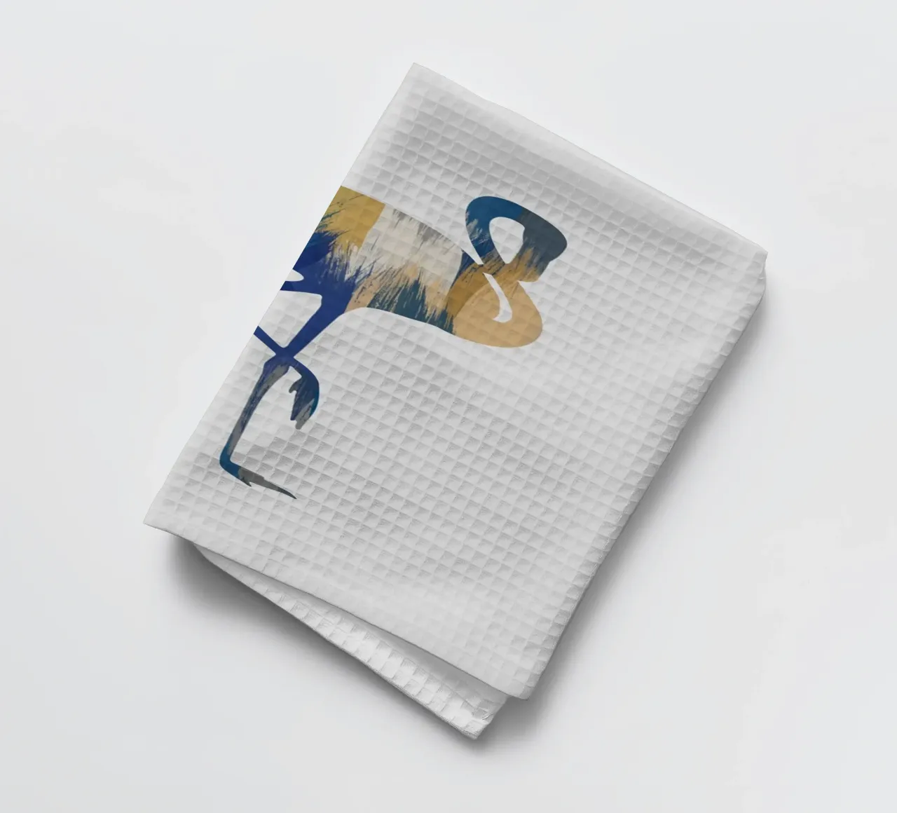 Flamant bleu et jaune torchon de Orara Studio