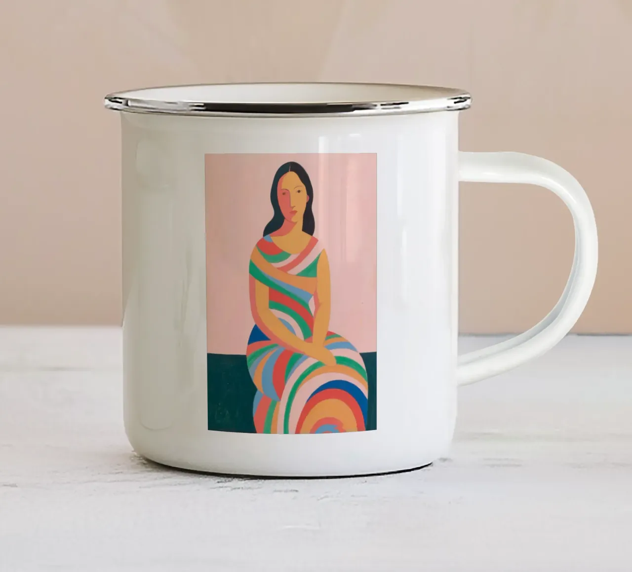 Donna con stile swirl tazza in smalto da Slash Shop