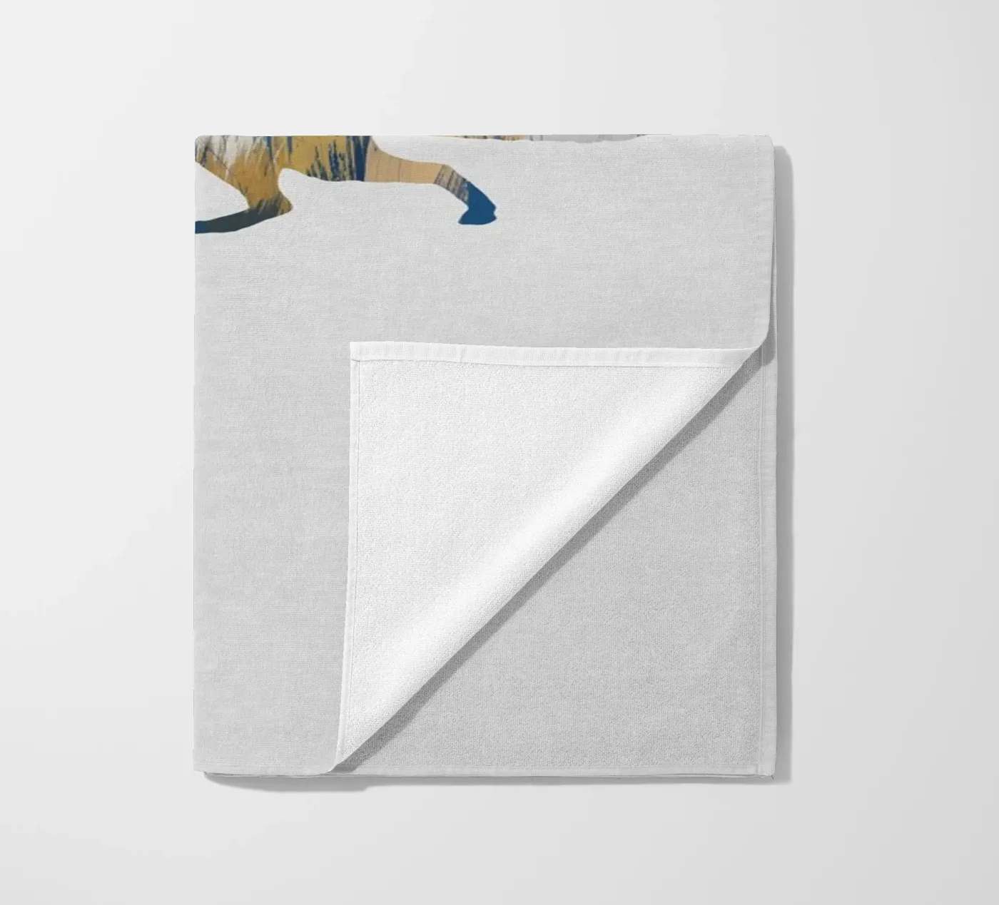 Volpe blu e gialla telo mare da Orara Studio