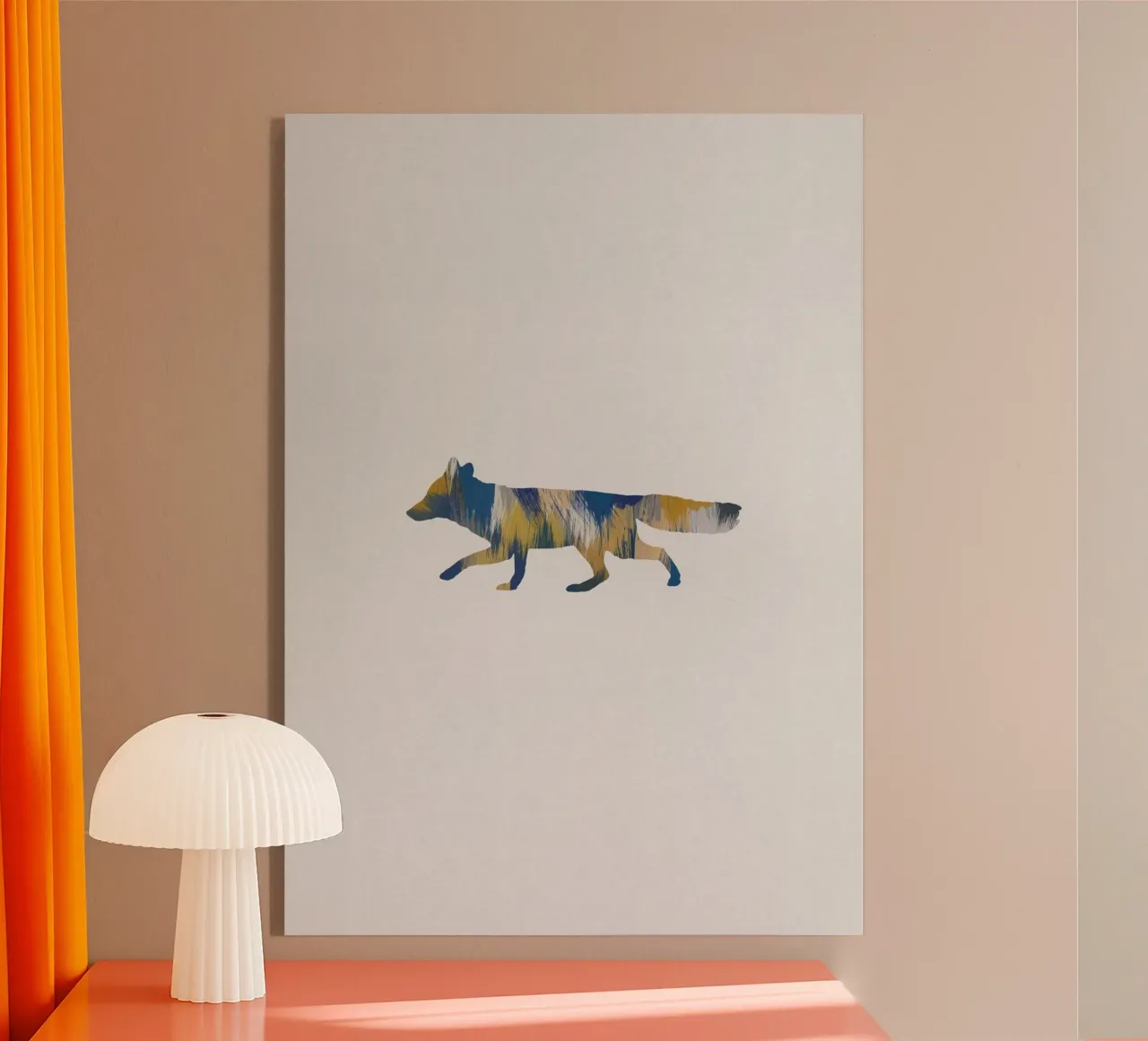 Volpe blu e gialla plexiglass da Orara Studio