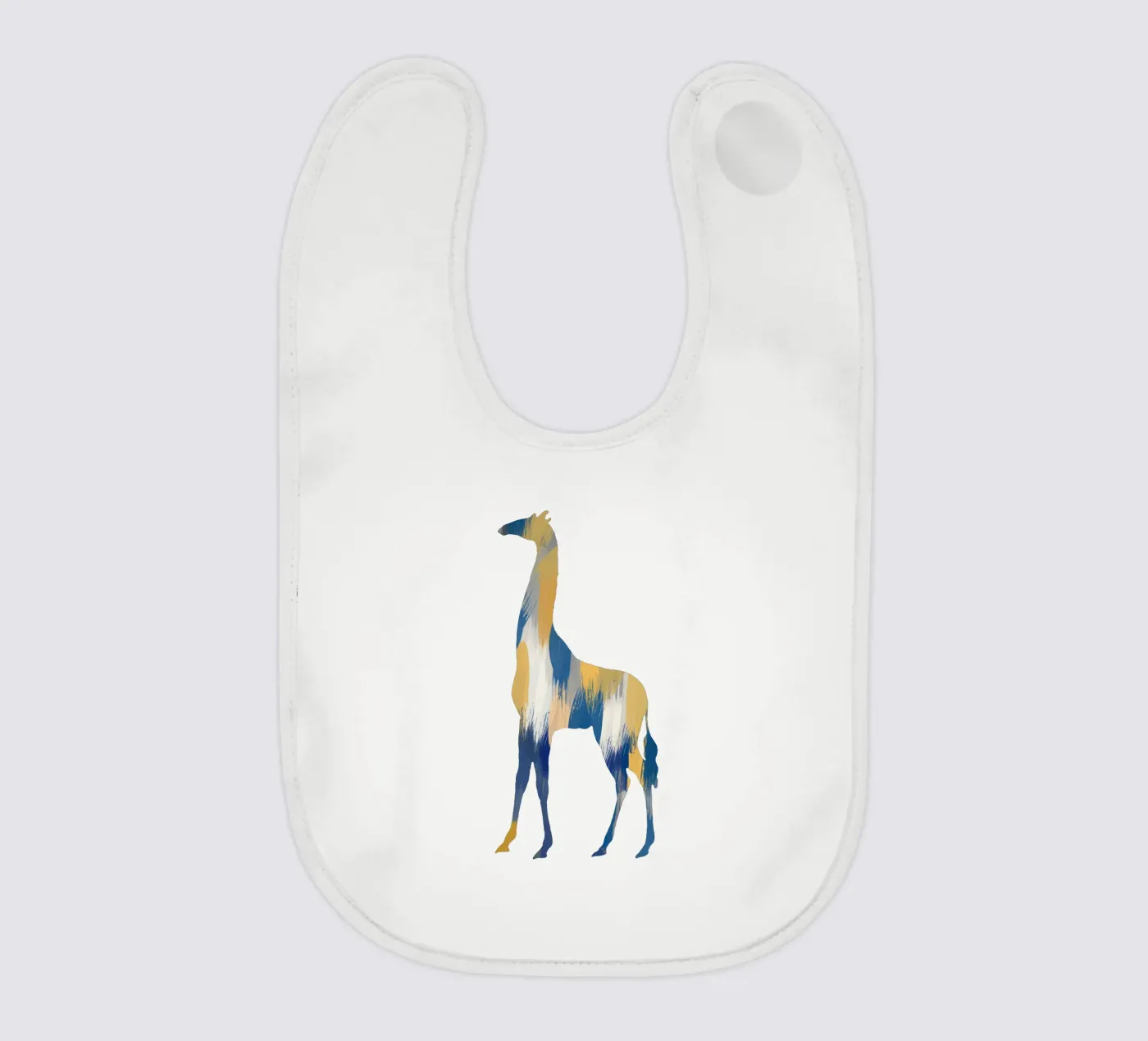 Giraffa blu e gialla bavaglino da Orara Studio