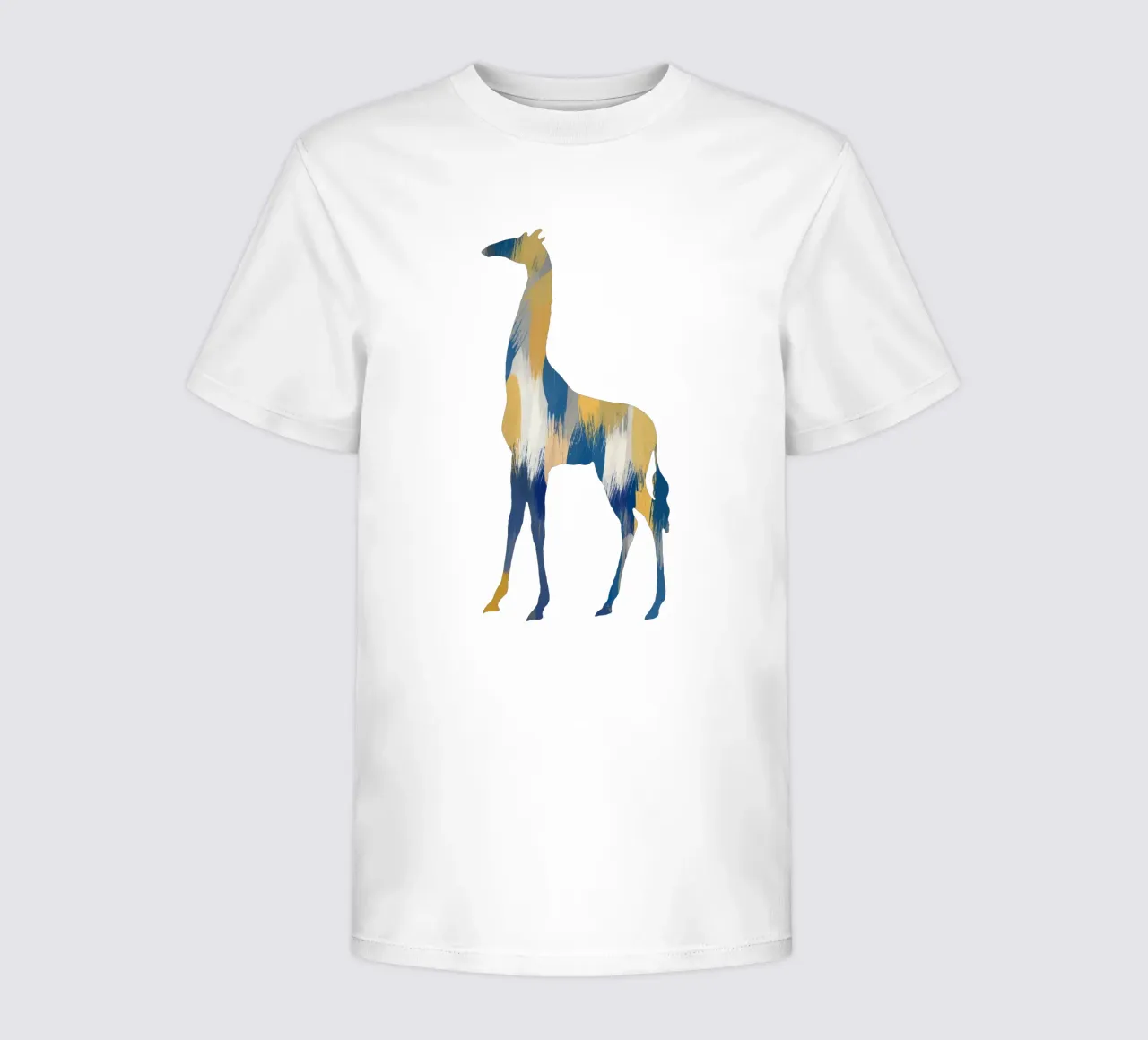 Blau & Gelbe Giraffe Kinder T-Shirt von Orara Studio