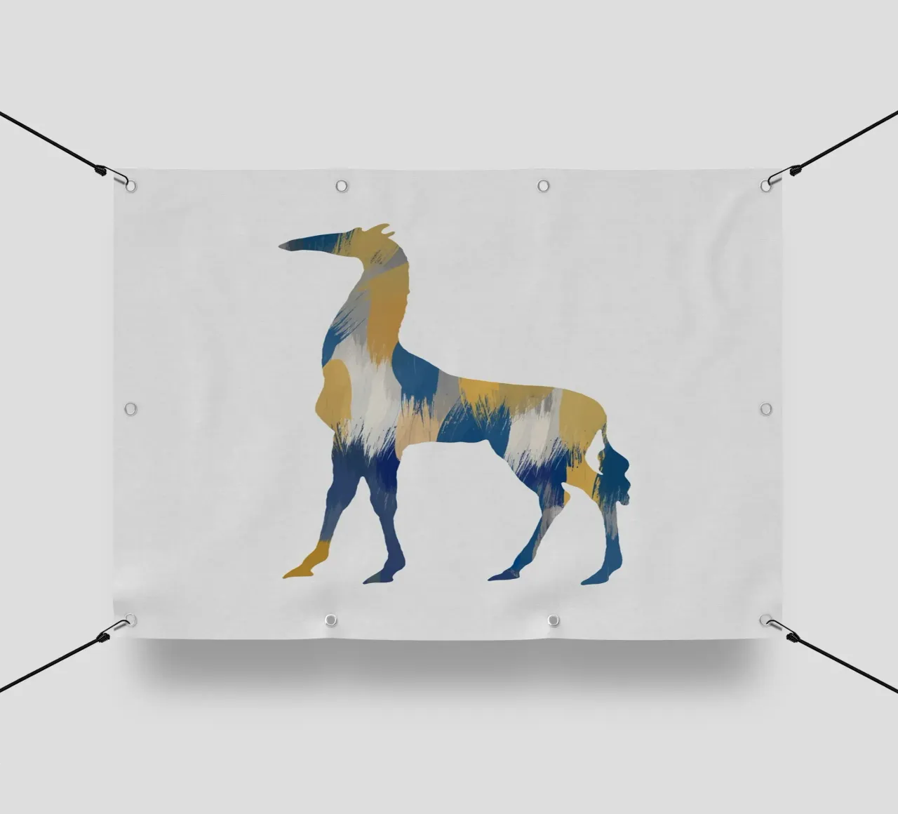 Girafe bleue et jaune bâche pvc de Orara Studio
