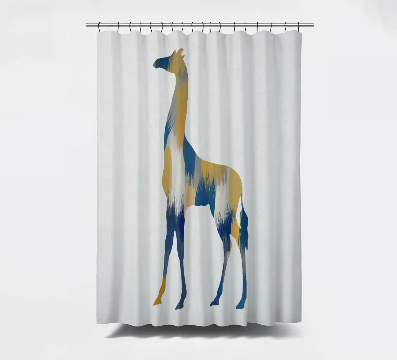Blau & Gelbe Giraffe Duschvorhang von Orara Studio