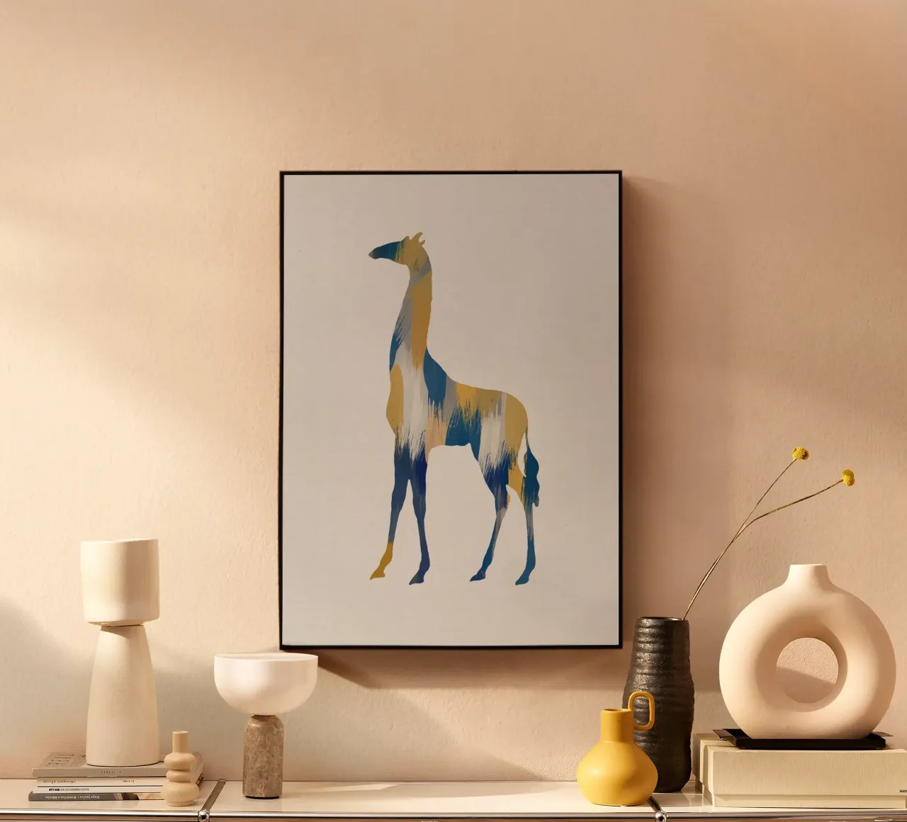 Giraffa blu e gialla plexiglass da Orara Studio