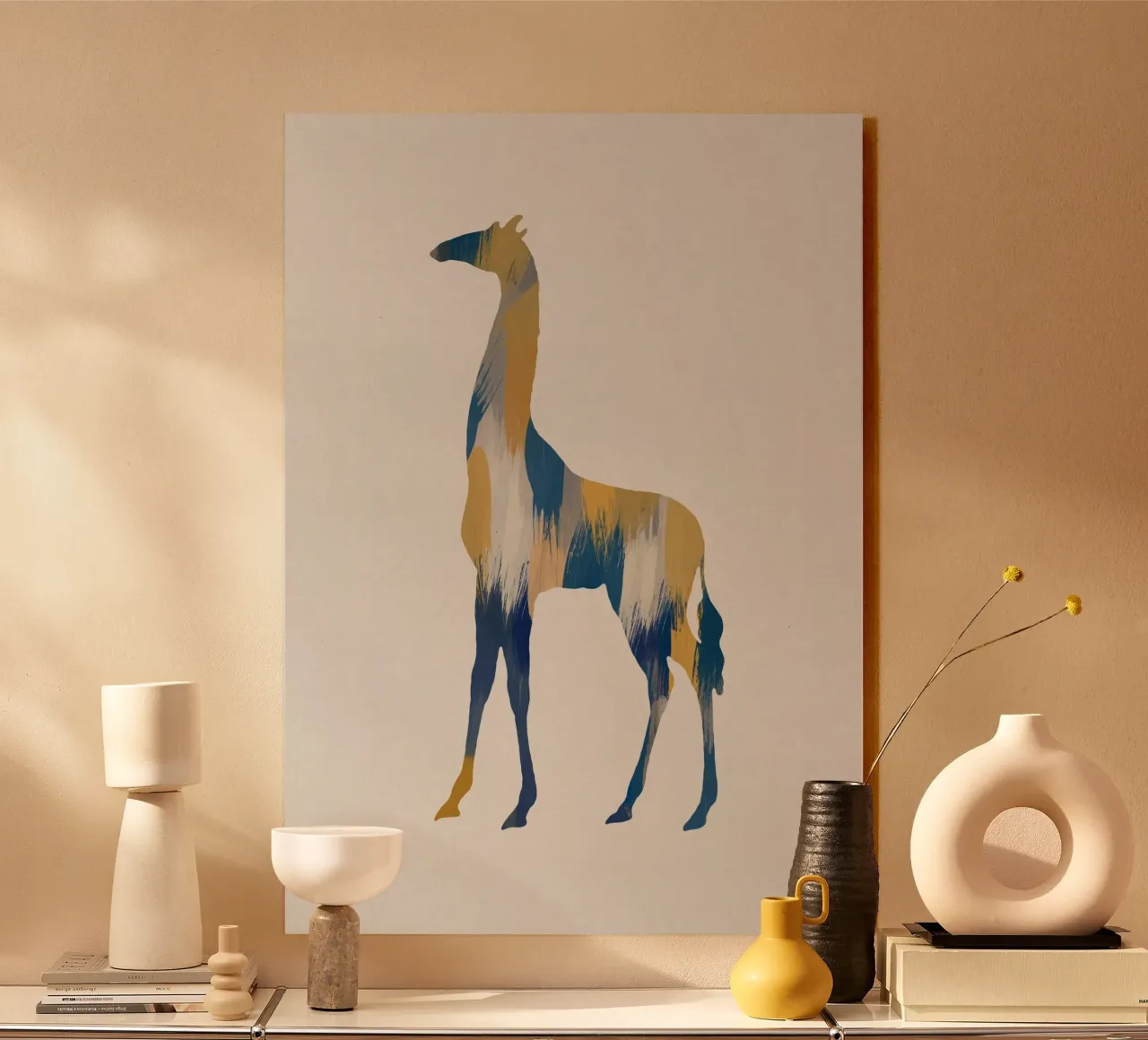Giraffa blu e gialla plexiglass da Orara Studio