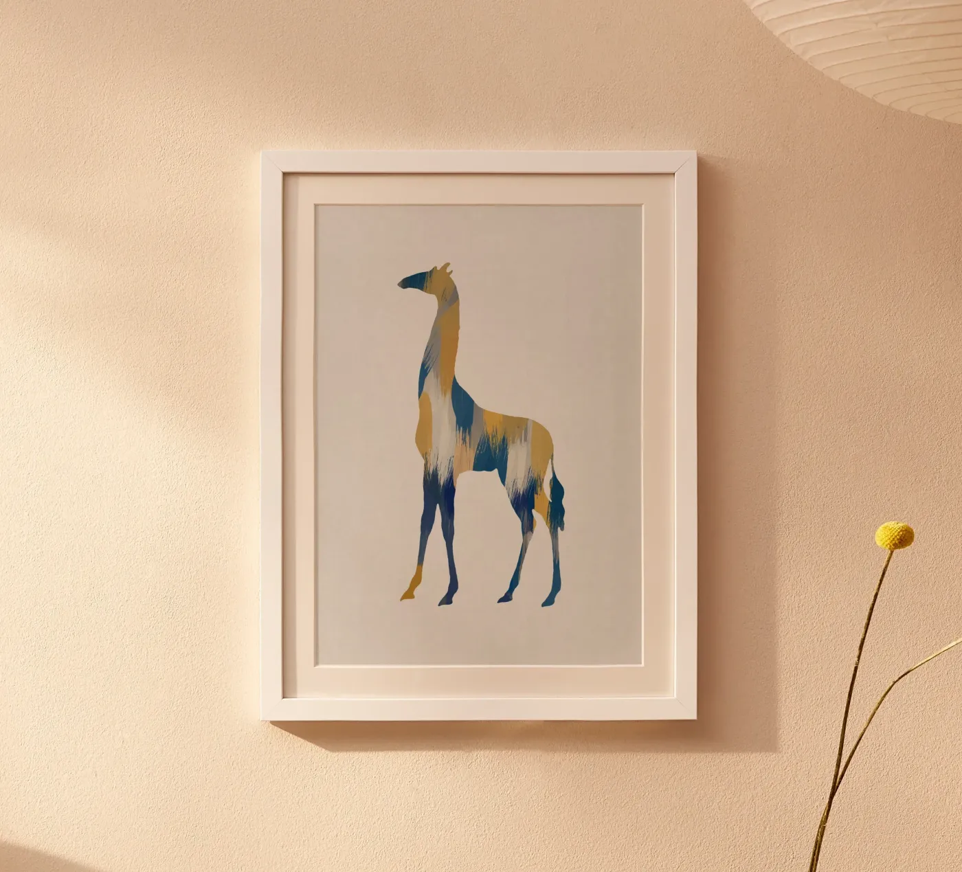 Giraffa blu e gialla poster da Orara Studio