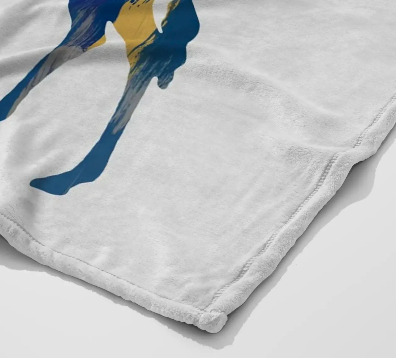 Blue & Yellow Giraffe fleece blanket by Orara Studio