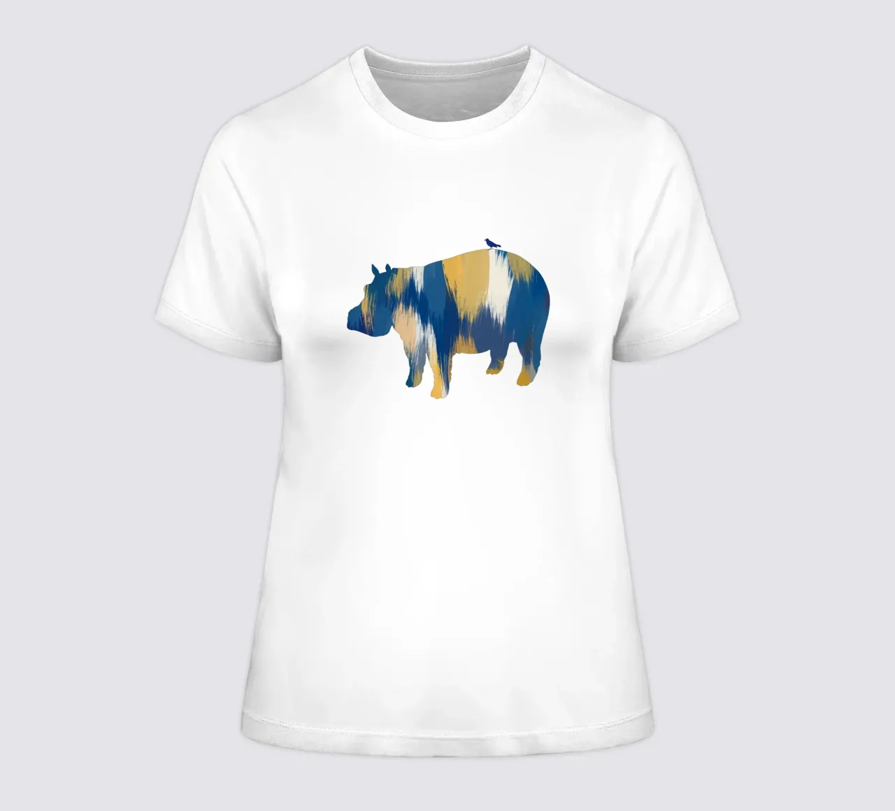 Nilpferd blau & gelb Frauen T-Shirt von Orara Studio