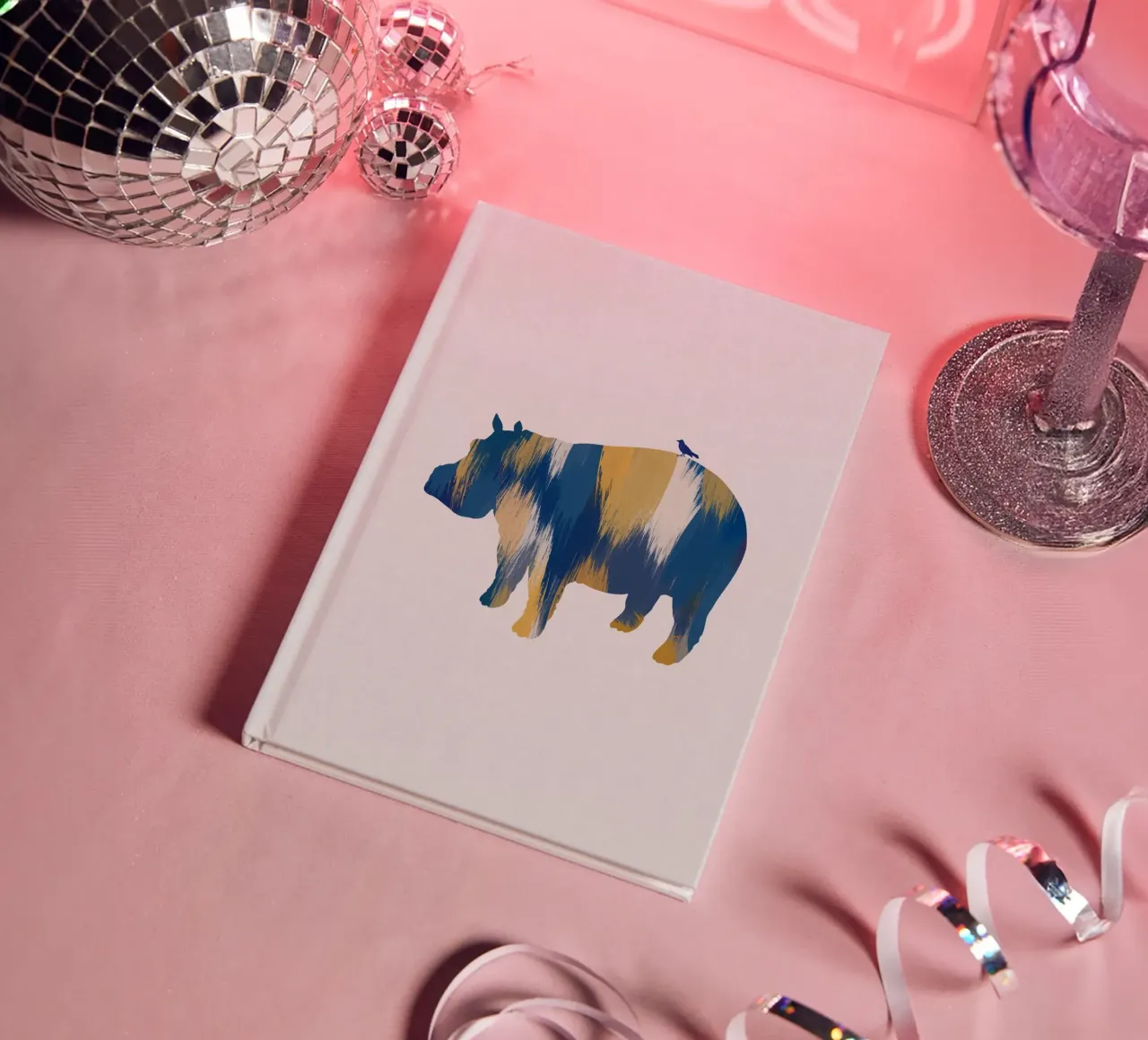Hippopotame bleu et jaune carnet de notes de Orara Studio