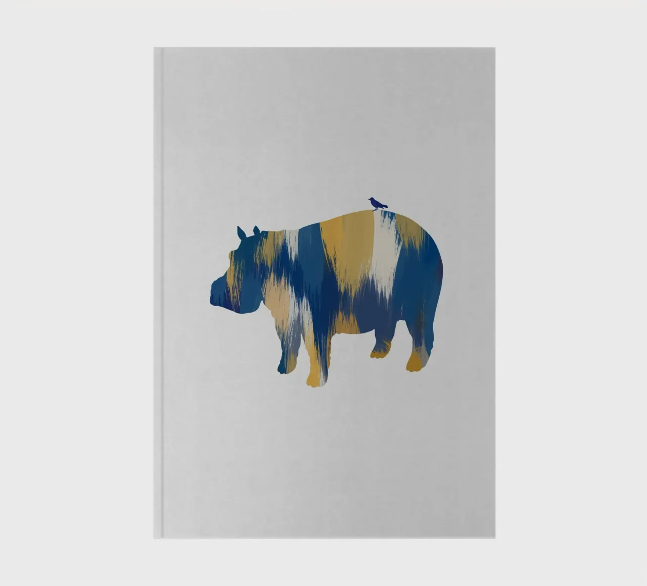 Hippopotame bleu et jaune carnet de notes de Orara Studio