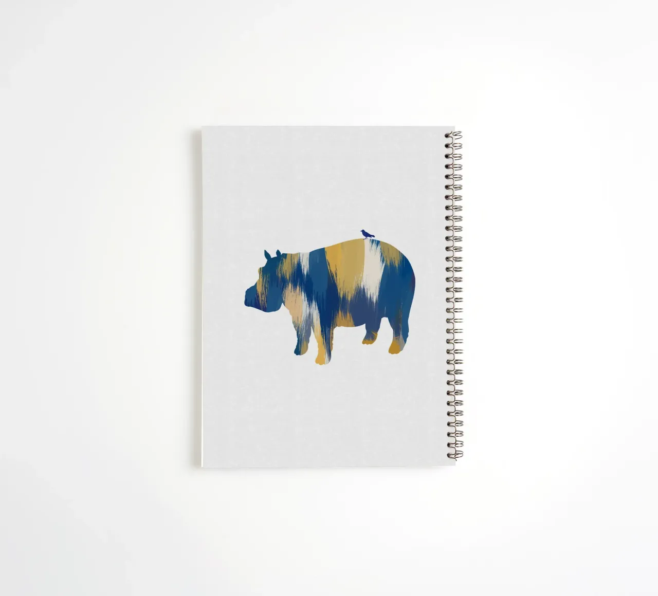 Blue & Yellow Hippo spiral notebook by Orara Studio