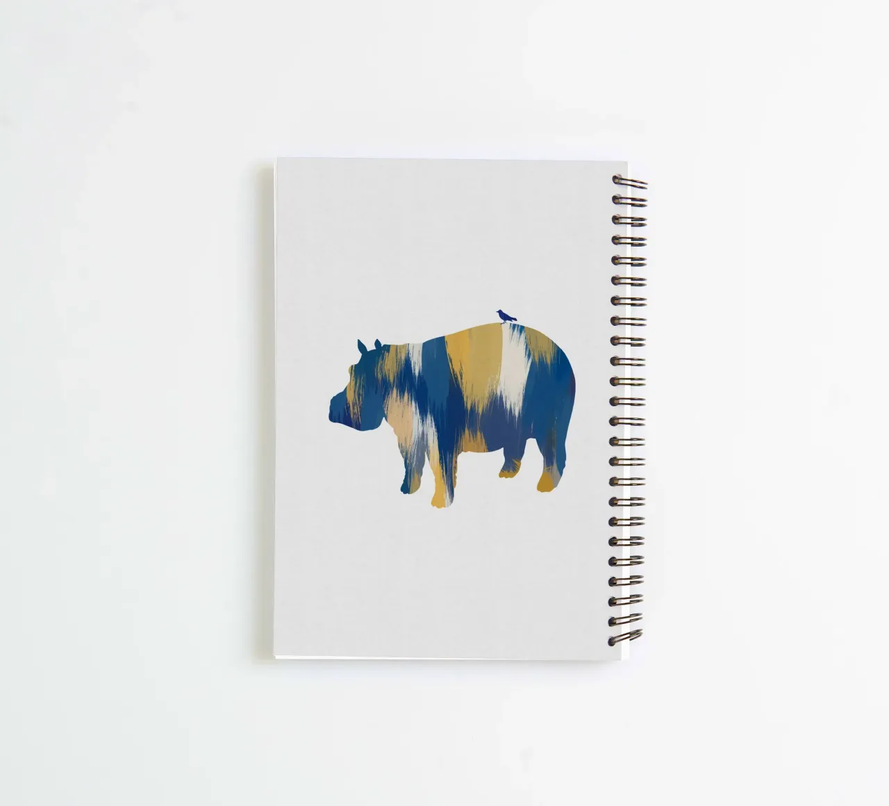 Blue & Yellow Hippo spiral notebook by Orara Studio