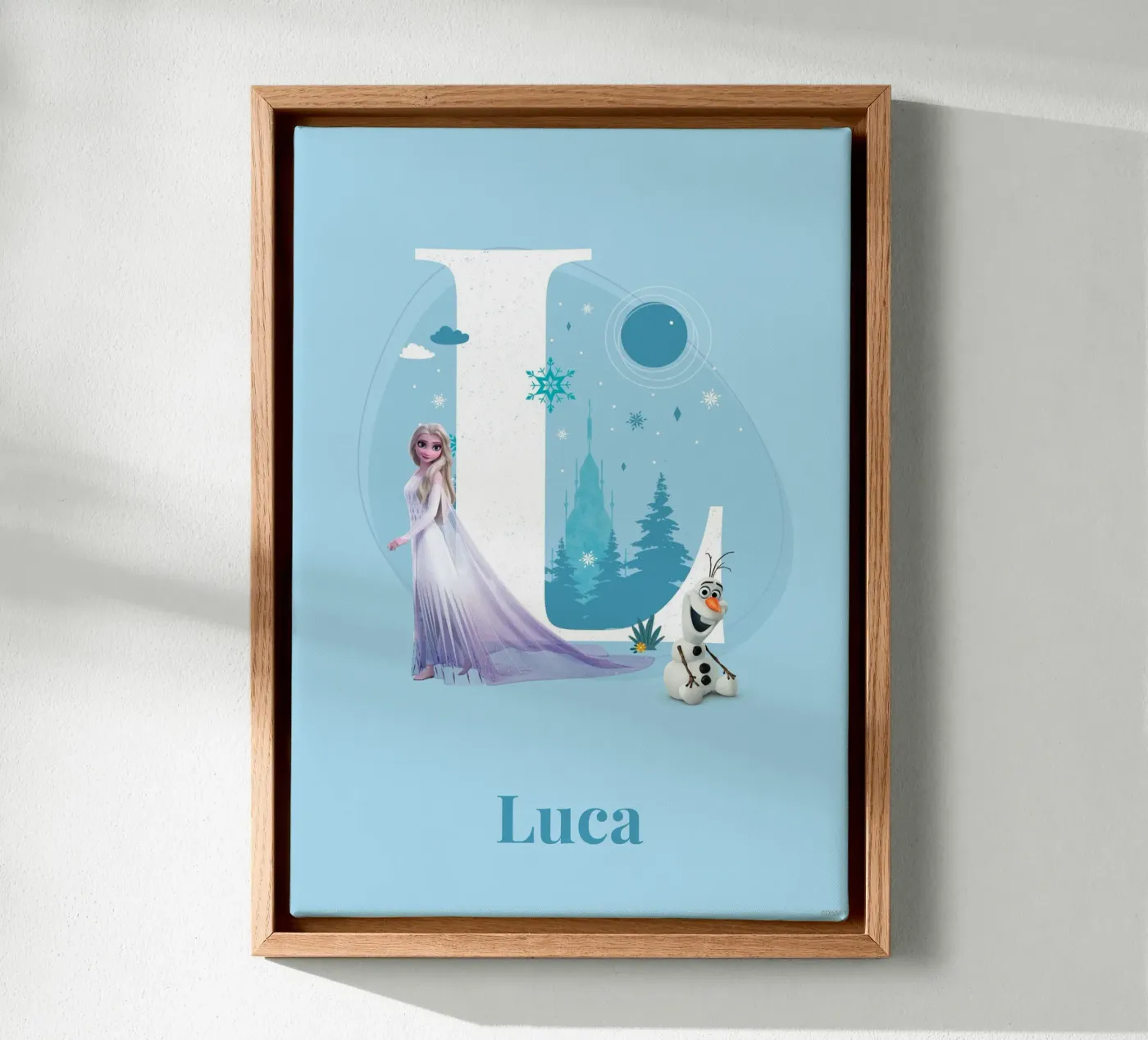 Frozen Elsa & Olaf – Buchstabe L mit Namen Leinwand von Frozen