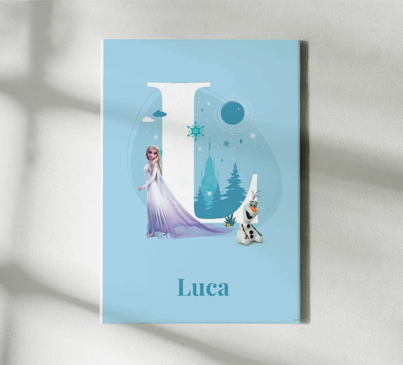 Frozen Elsa & Olaf – Buchstabe L mit Namen Leinwand von Frozen