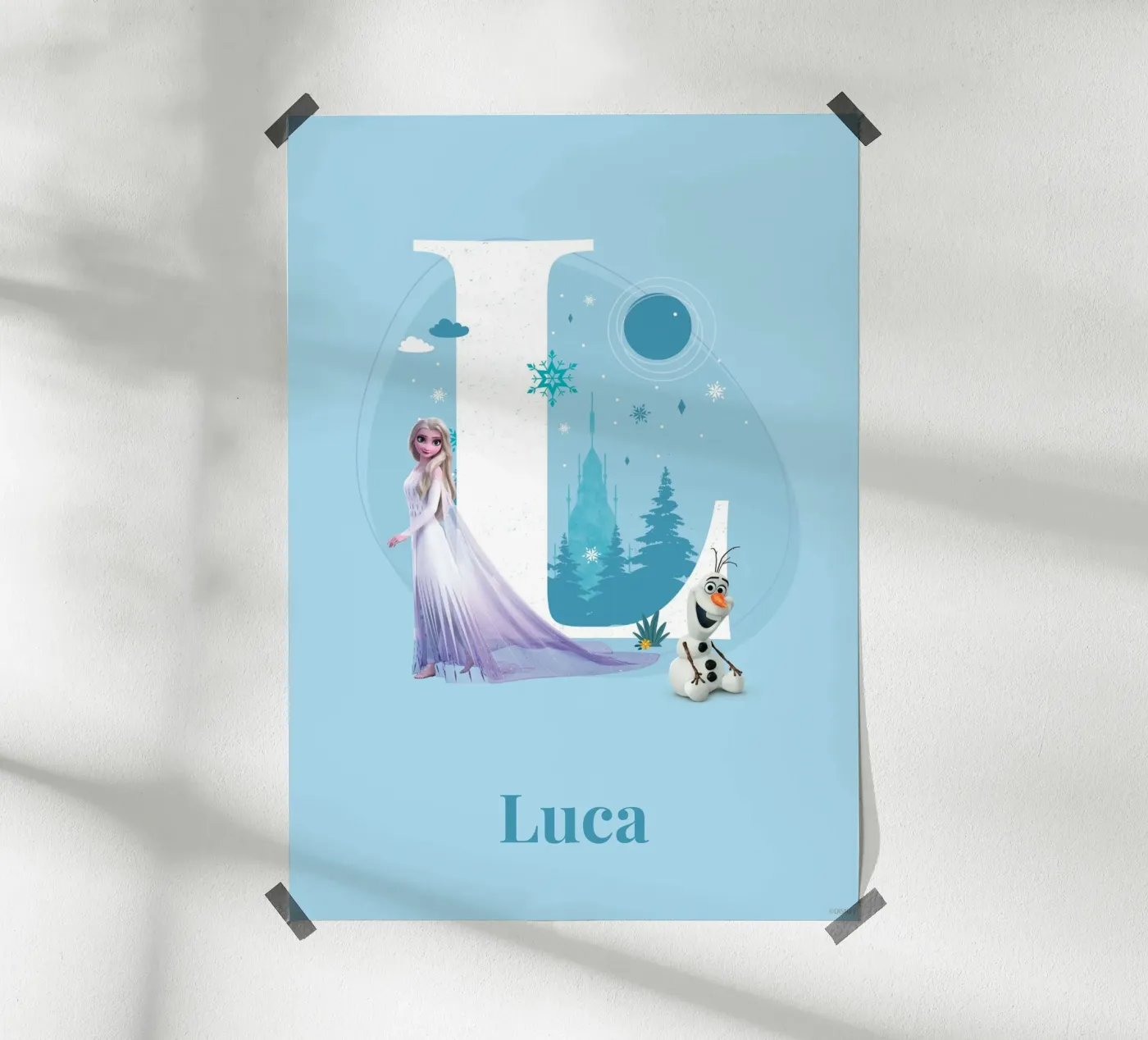Frozen Elsa & Olaf – Buchstabe L mit Namen Poster von Frozen
