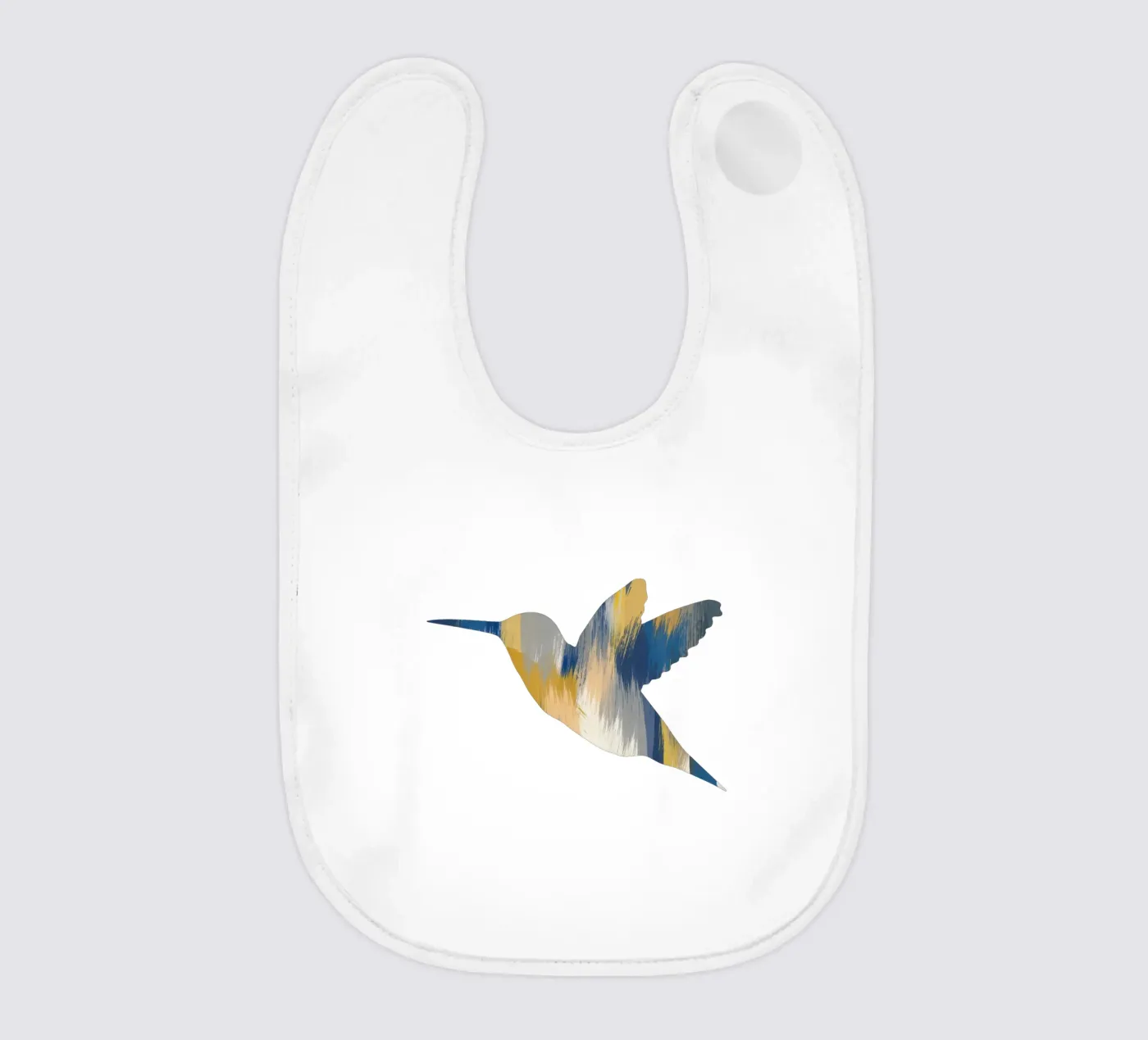 Colibrì blu e giallo I bavaglino da Orara Studio