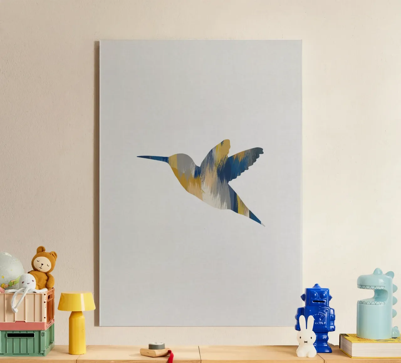 Colibrì blu e giallo I plexiglass da Orara Studio