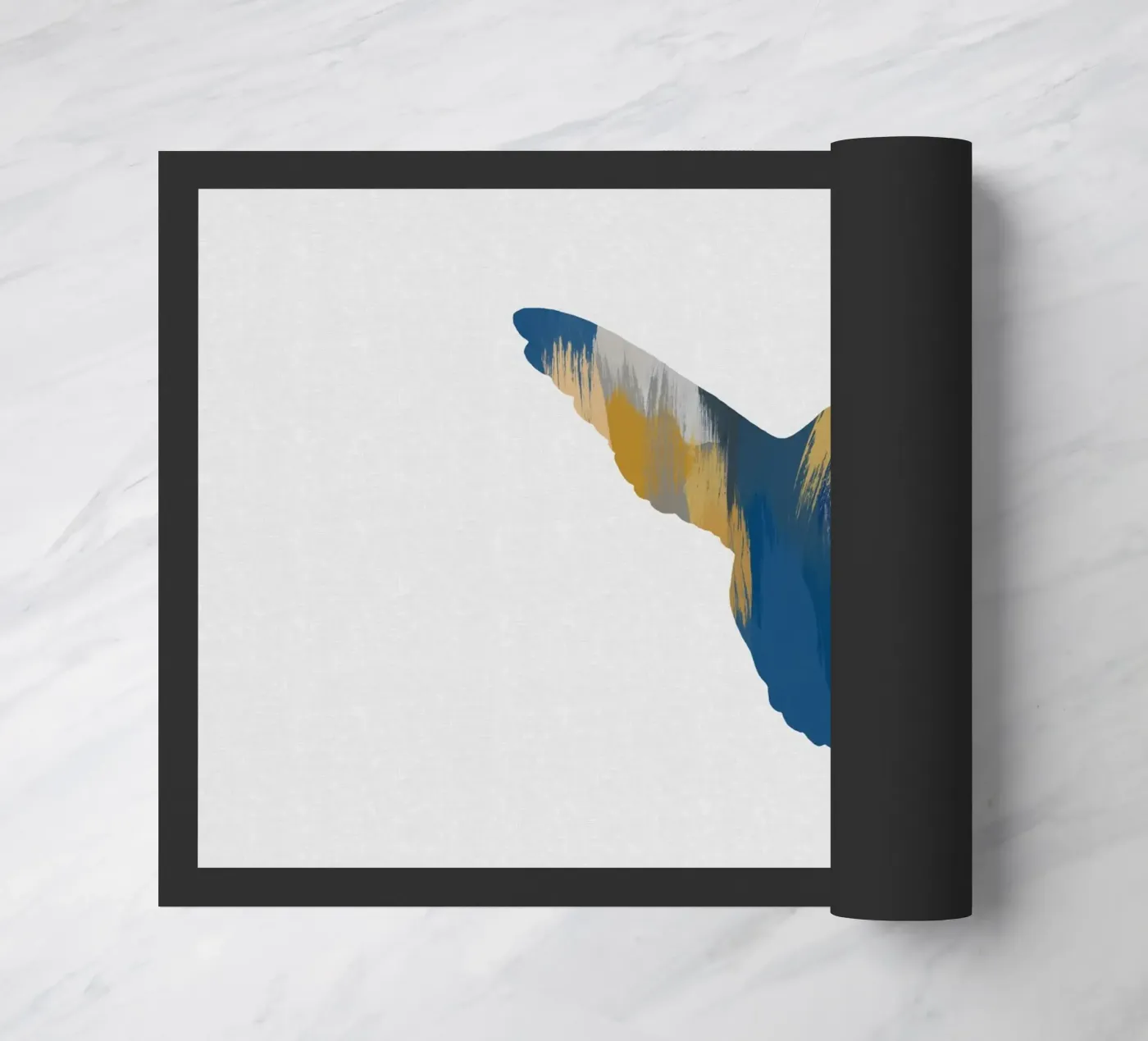 Colibrì blu e giallo II zerbino da Orara Studio