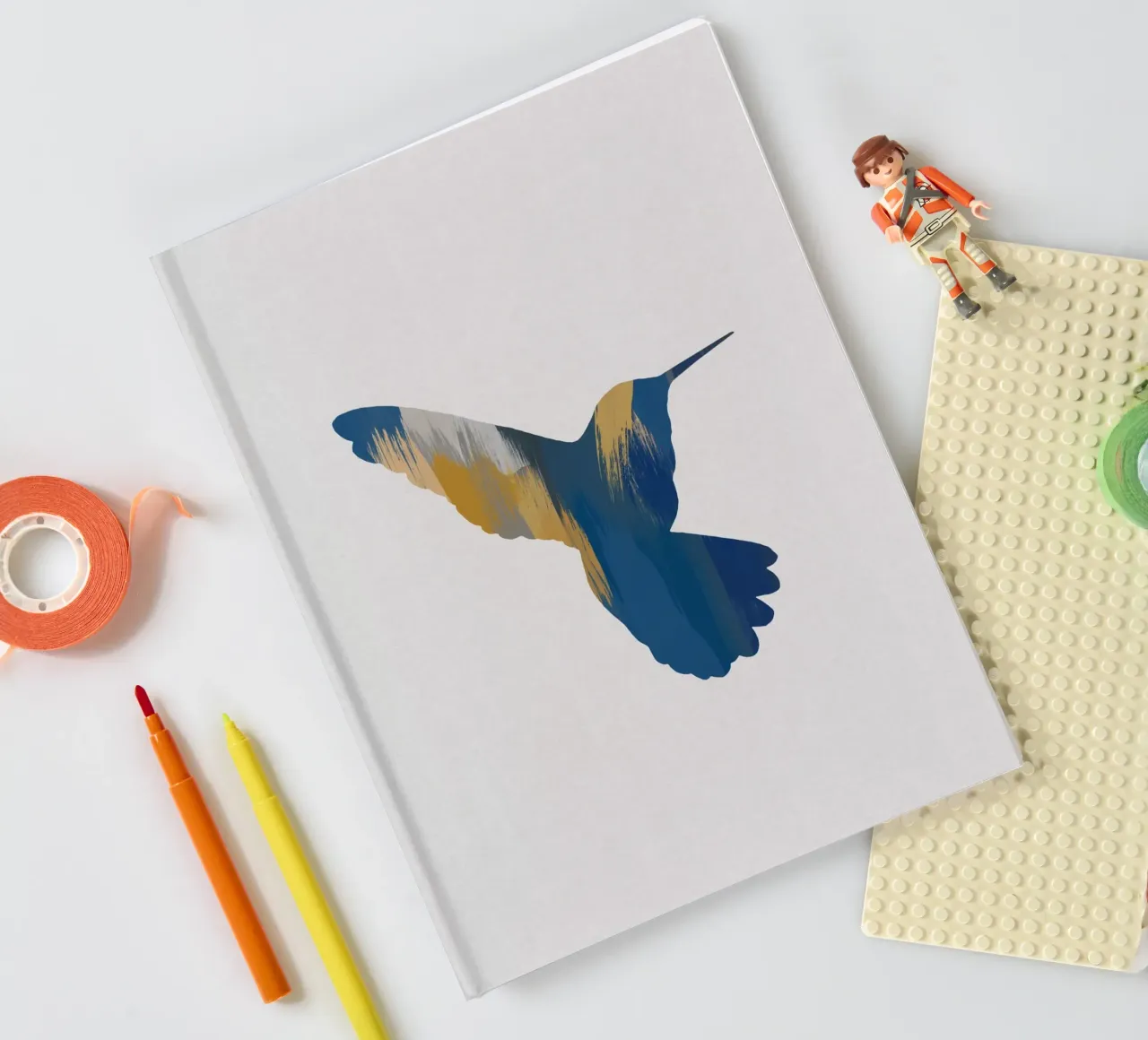 Colibri bleu et jaune II carnet de notes de Orara Studio