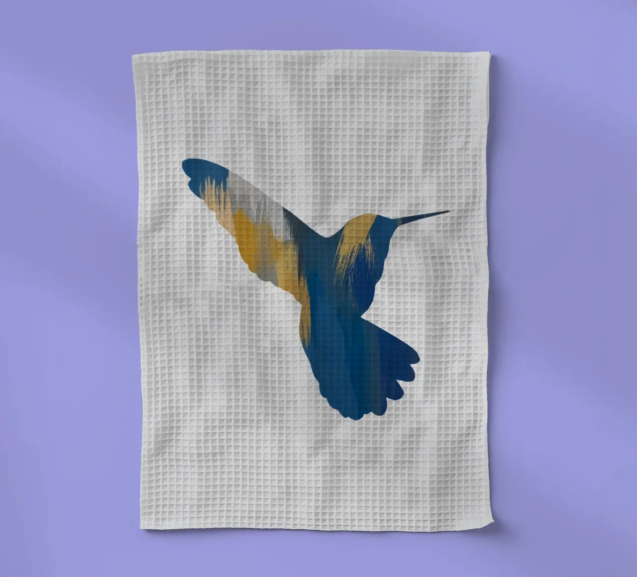 Colibri bleu et jaune II torchon de Orara Studio