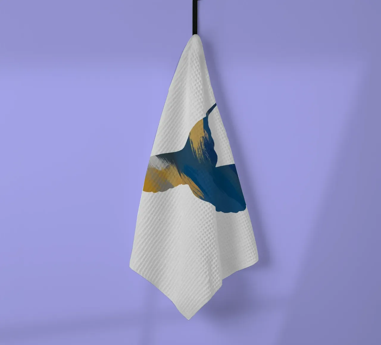 Colibri bleu et jaune II torchon de Orara Studio