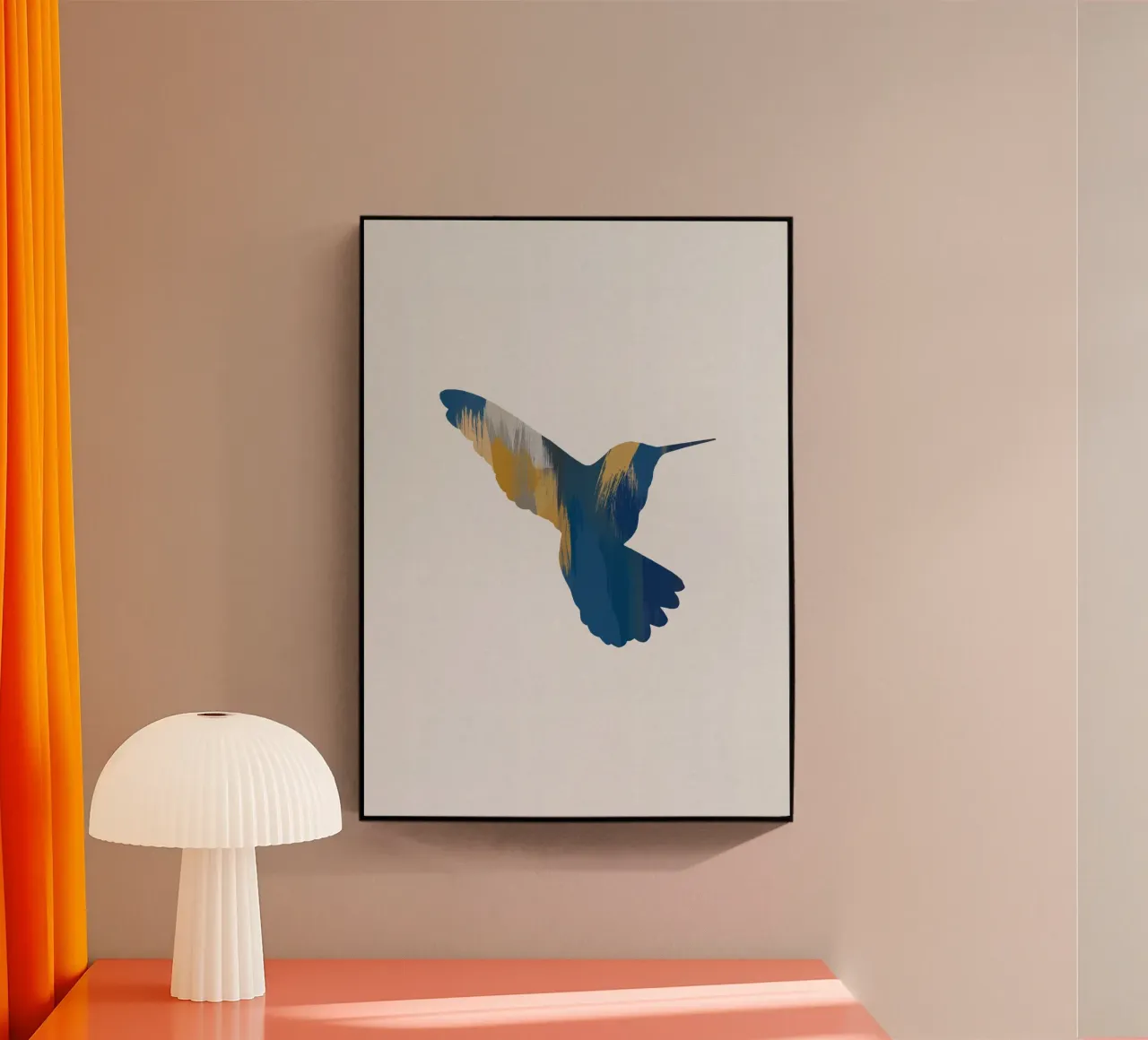 Colibrì blu e giallo II plexiglass da Orara Studio