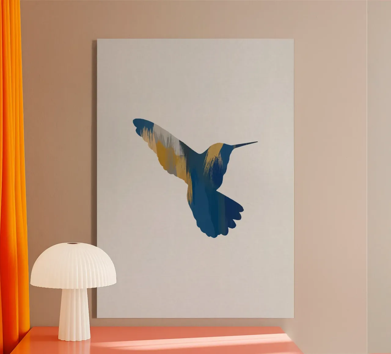 Colibrì blu e giallo II plexiglass da Orara Studio