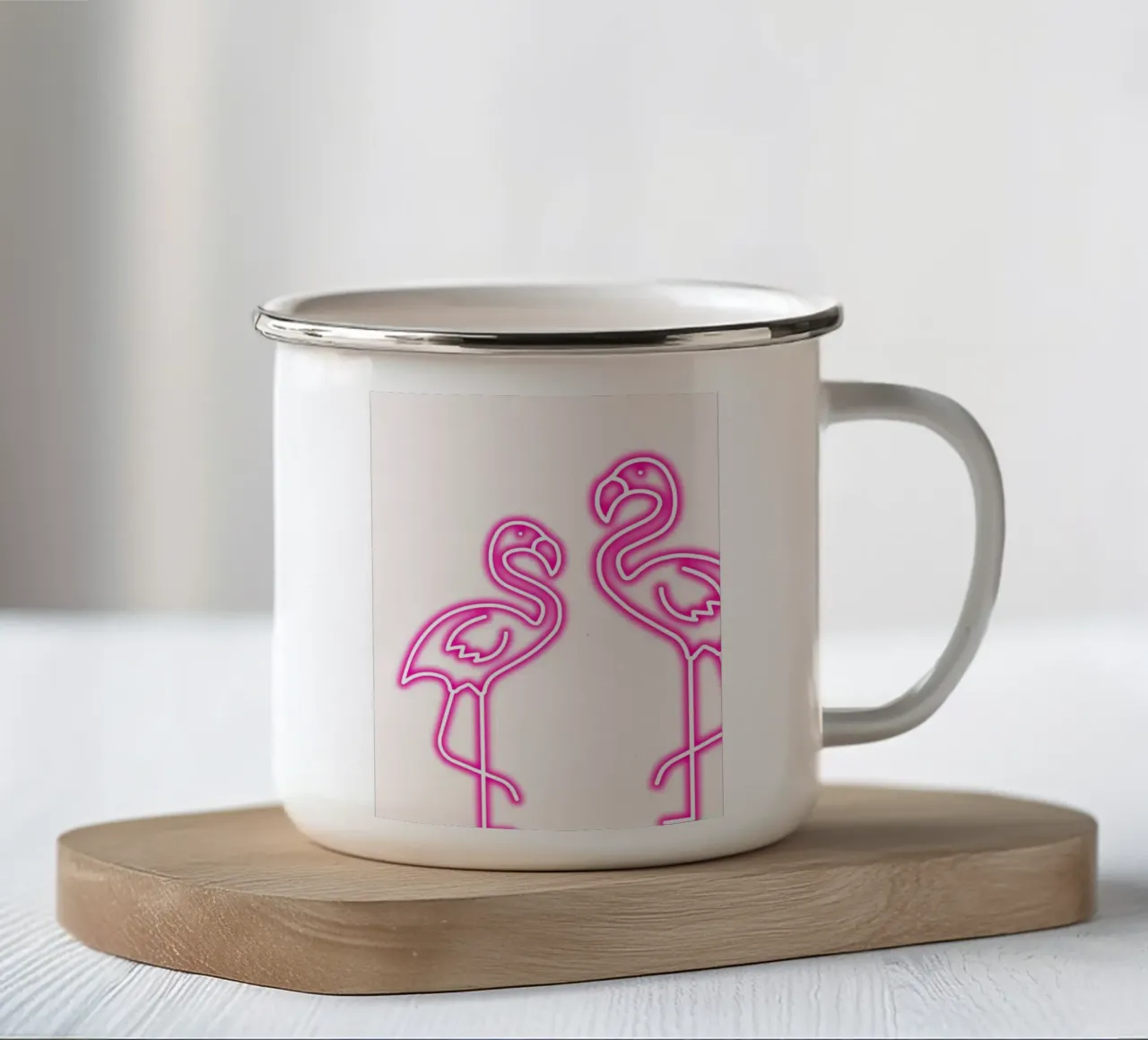 Neon Flamingo Art – Pink Tropical Vibes tazza in smalto da Cozy Vibes