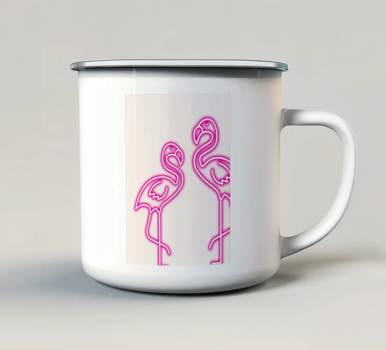 Neon Flamingo Art – Pink Tropical Vibes tazza in smalto da Cozy Vibes