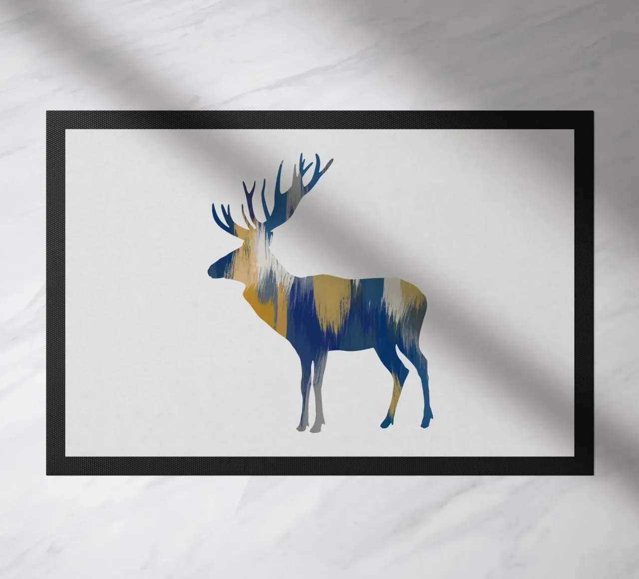 Alce blu e giallo zerbino da Orara Studio