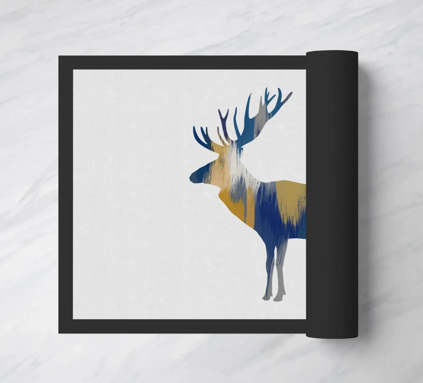 Alce blu e giallo zerbino da Orara Studio