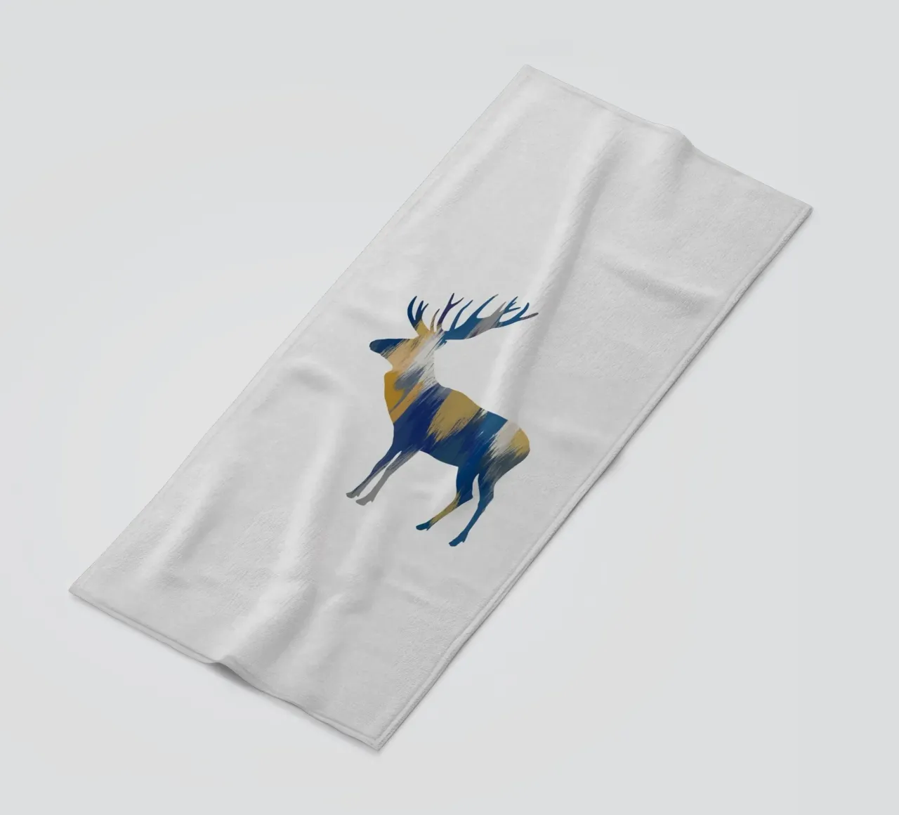 Alce blu e giallo telo mare da Orara Studio