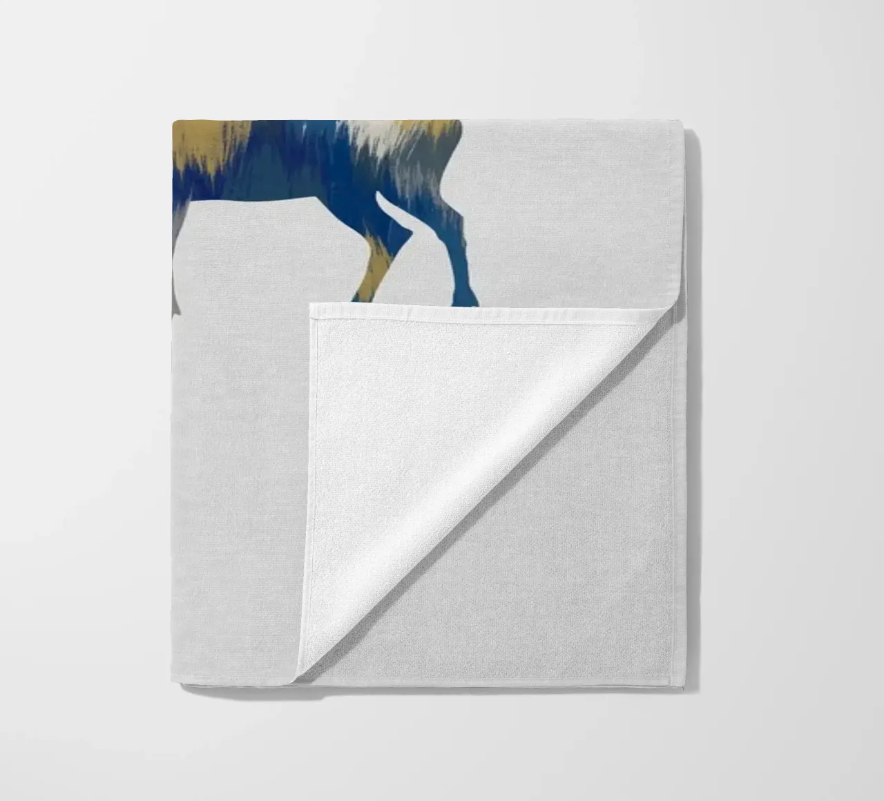 Alce blu e giallo telo mare da Orara Studio